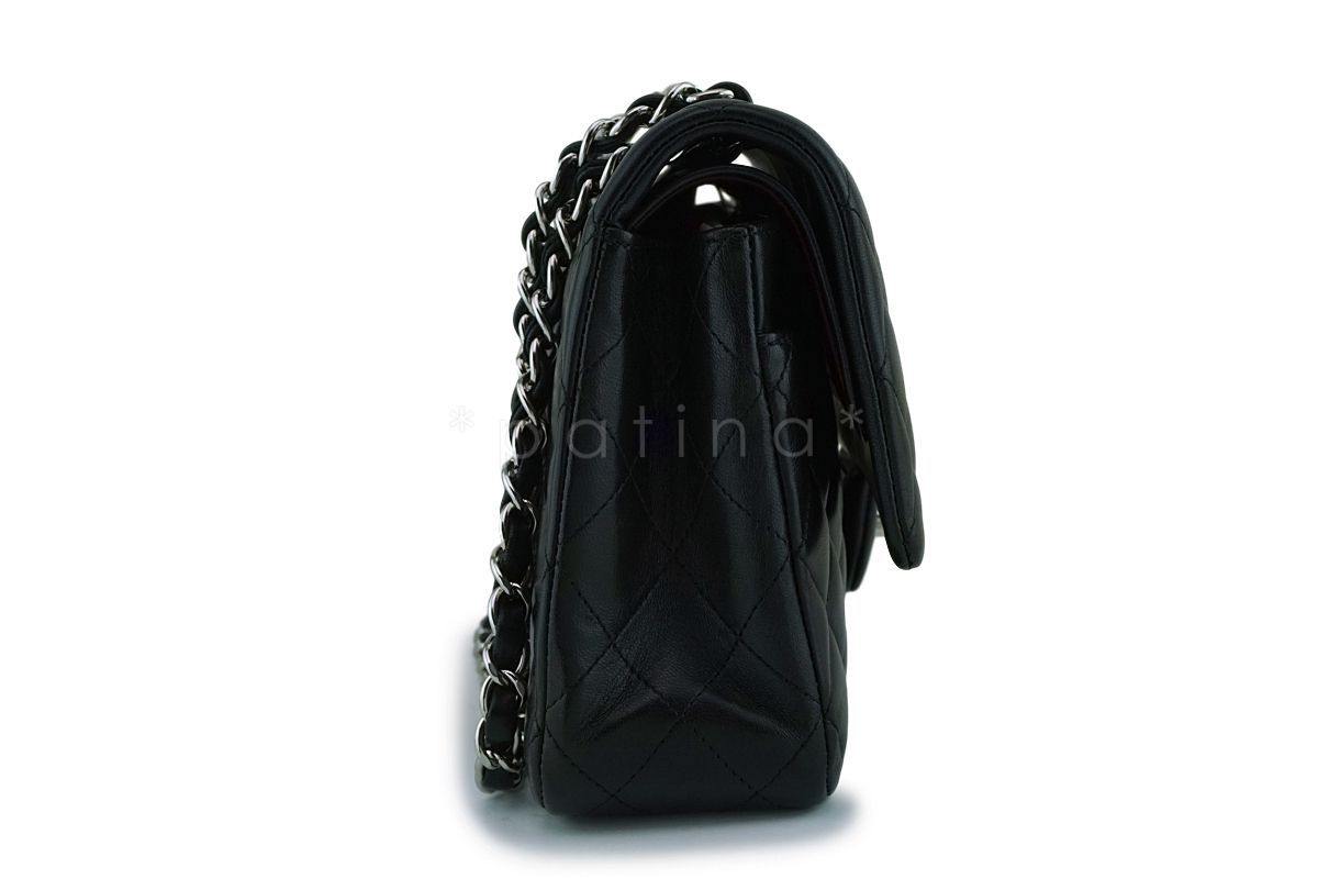 Chanel Black Lambskin Medium Classic Double Flap Bag SHW