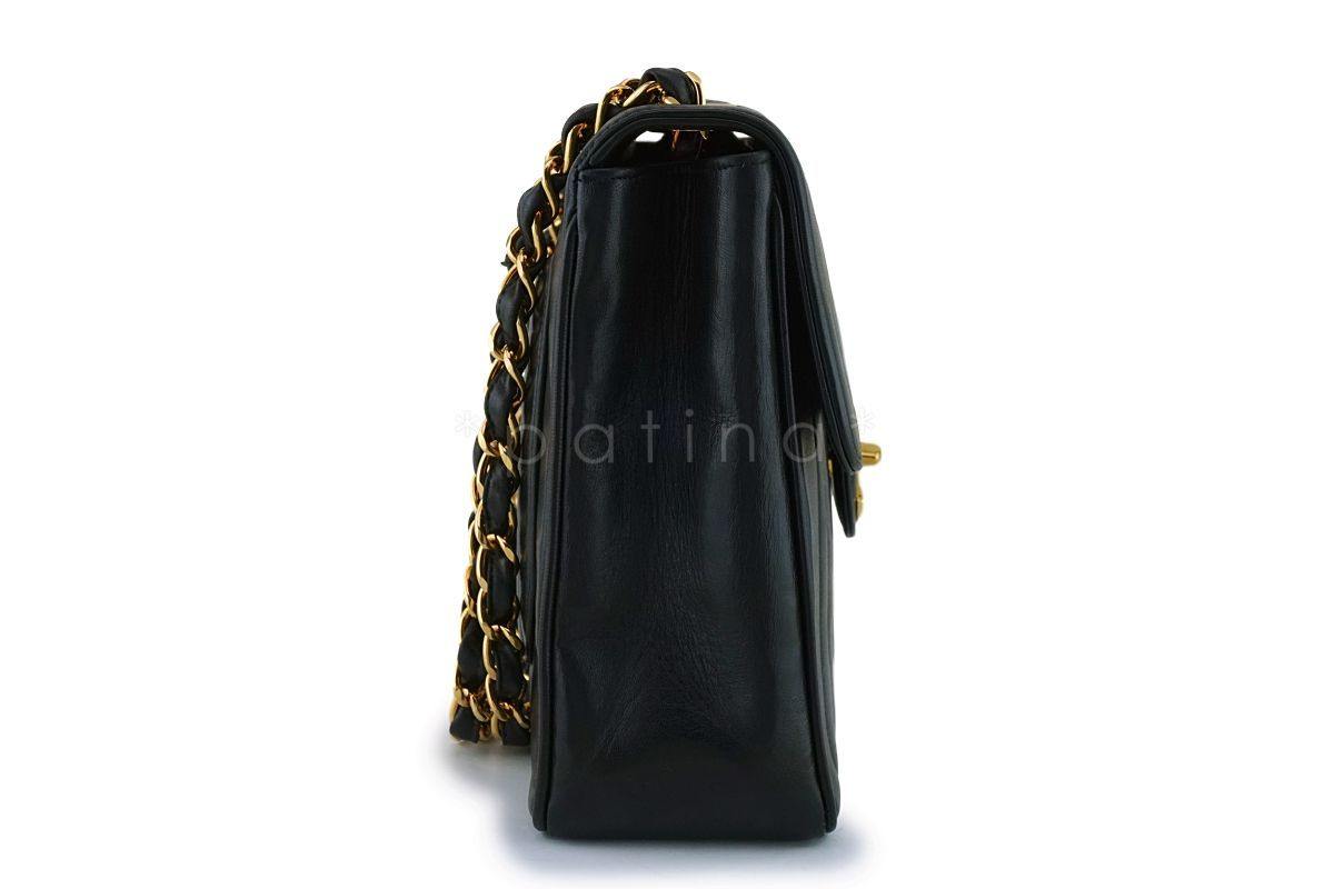 Chanel Black Vintage Lambskin Mademoiselle Jumbo Classic Flap Bag 24k GHW