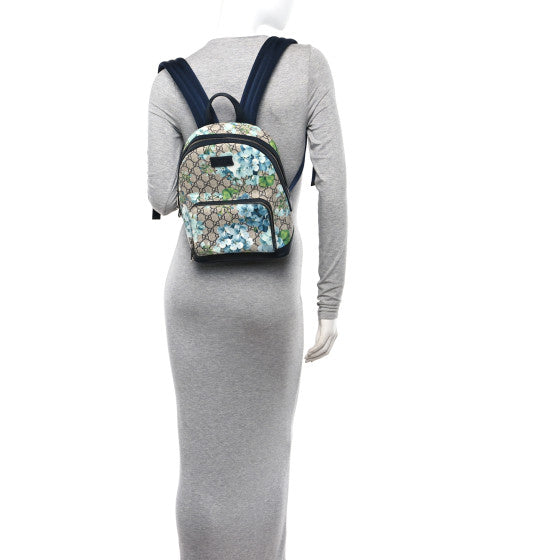 Gucci Supreme Blue Blooms Small Backpack