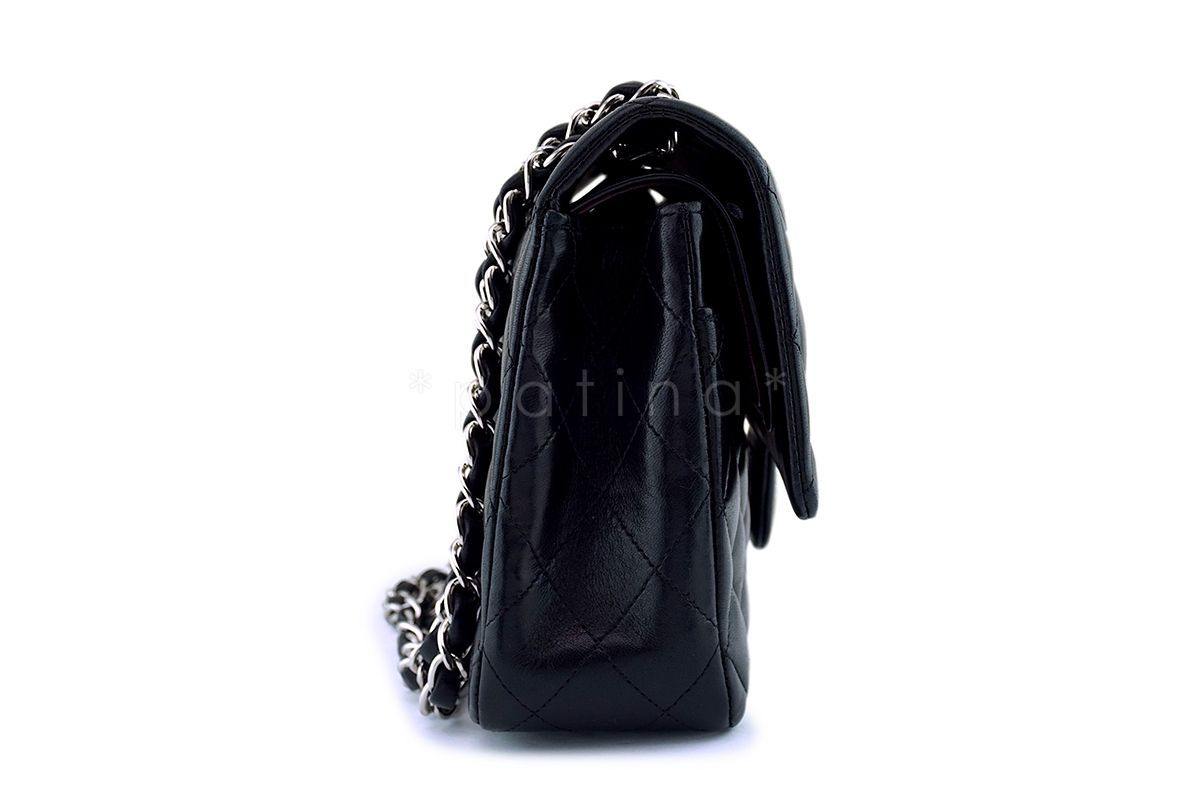 Chanel Black Lambskin Medium Classic Double Flap Bag SHW
