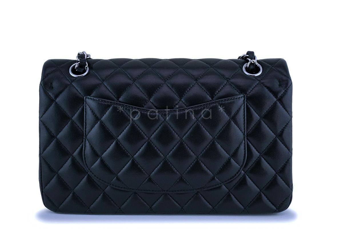 Chanel Black Lambskin Medium Classic Double Flap Bag SHW