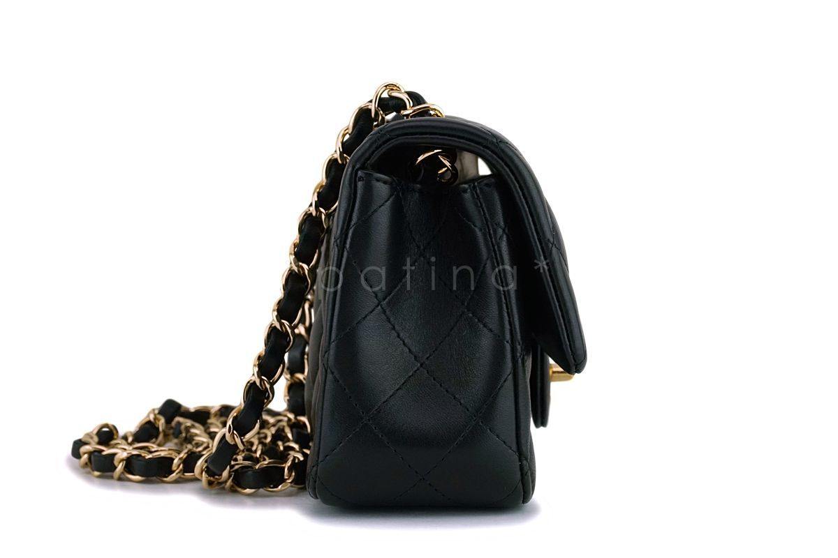 Chanel Black Lambskin Rectangular Mini Classic Flap Bag GHW