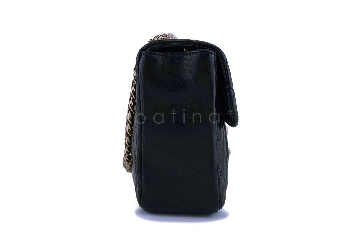 Chanel Black Lambskin Westminster Pearls Classic Flap Bag GHW