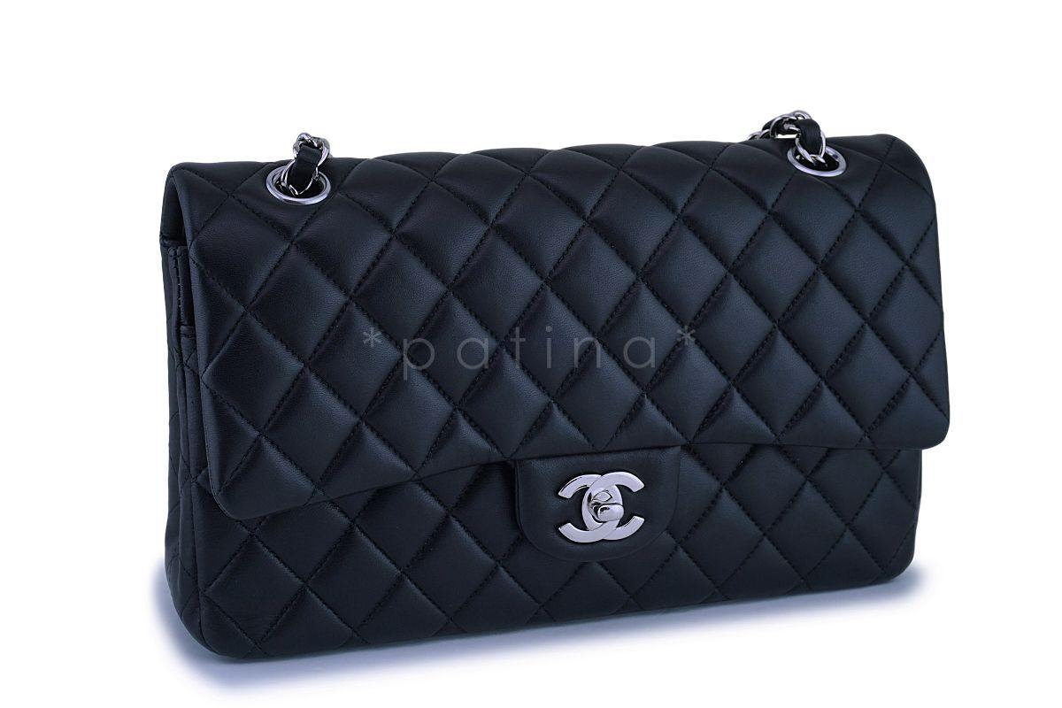 Chanel Black Lambskin Medium Classic Double Flap Bag SHW
