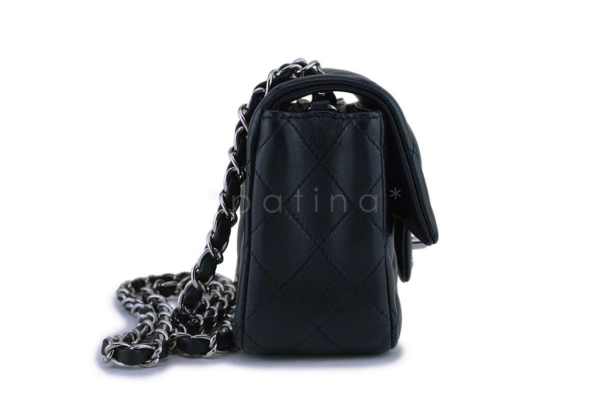 Chanel Black Lambskin Rectangular Mini Classic Flap Bag SHW