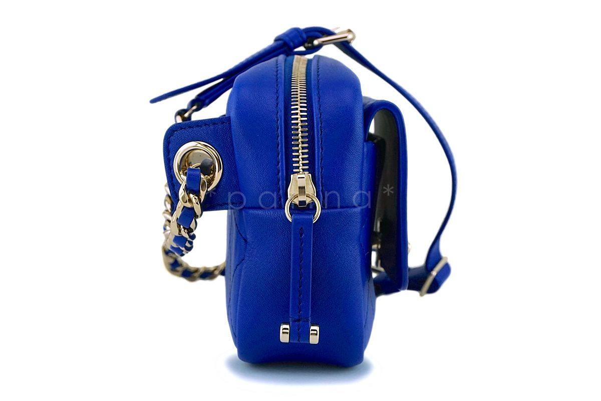 NIB 19C Chanel Electric Royal Blue Fanny Pack Waist Bum Belt Bag GHW