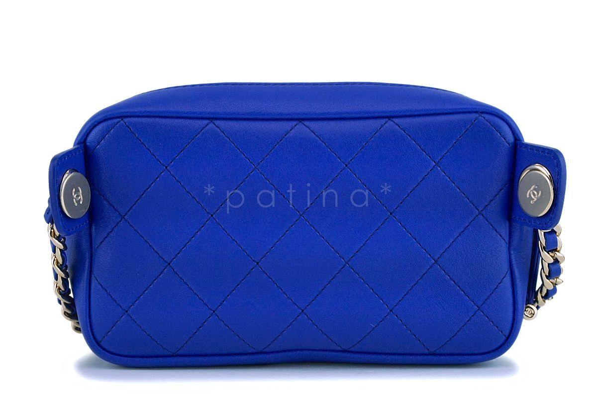 NIB 19C Chanel Electric Royal Blue Fanny Pack Waist Bum Belt Bag GHW