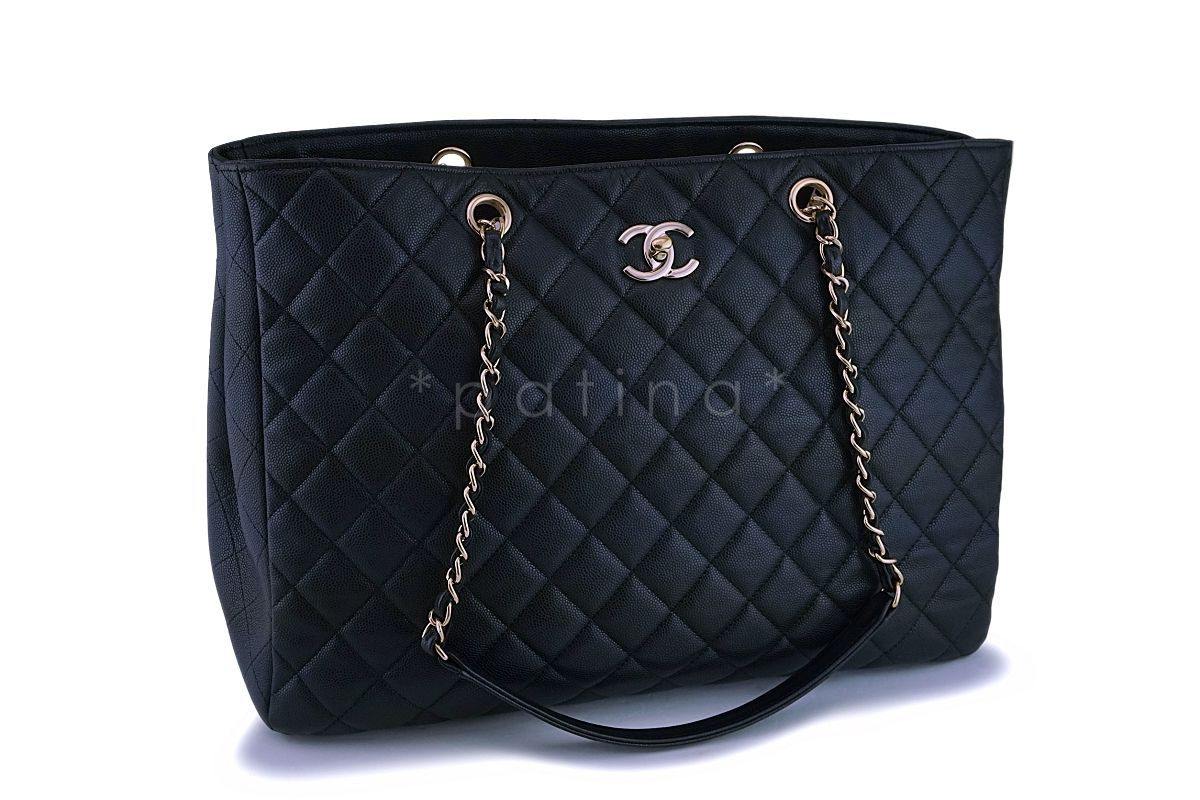 Chanel Black Caviar Timeless Classic Grand Shopper Tote Bag GHW