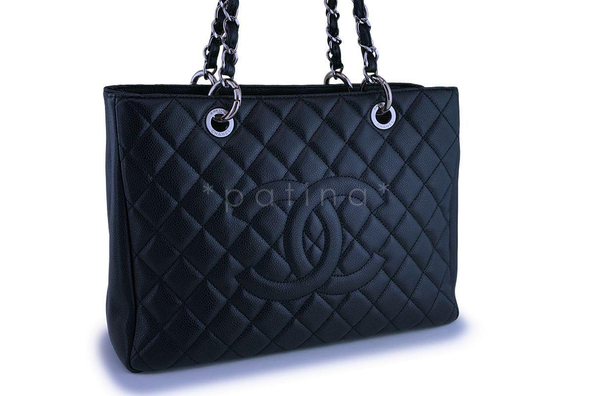 Chanel Black Caviar Classic Grand Shopper Tote GST Shopping Bag SHW