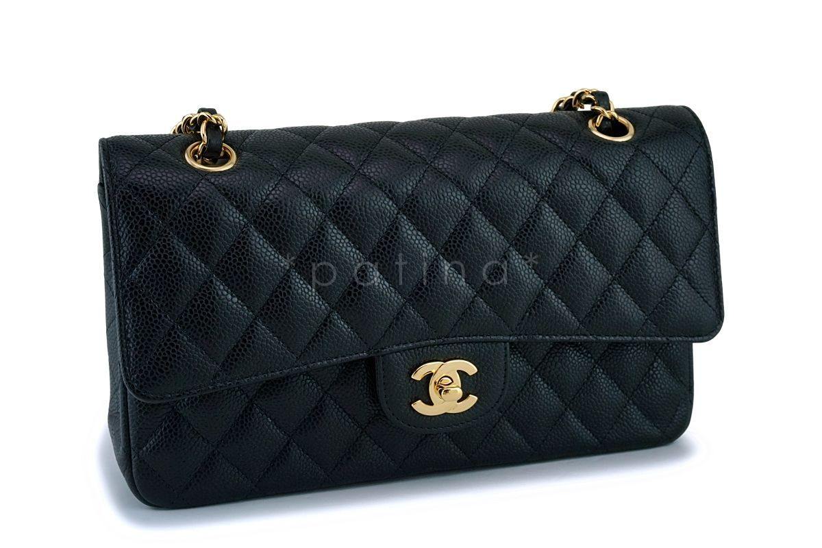 Chanel Black Caviar Medium Classic Double Flap Bag GHW (NEW)
