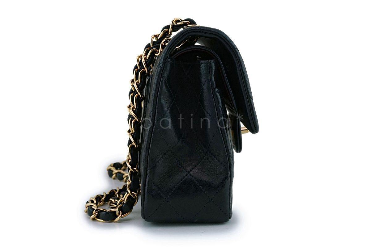 Chanel Black Lambskin Small Classic Double Flap Bag 24k GHW