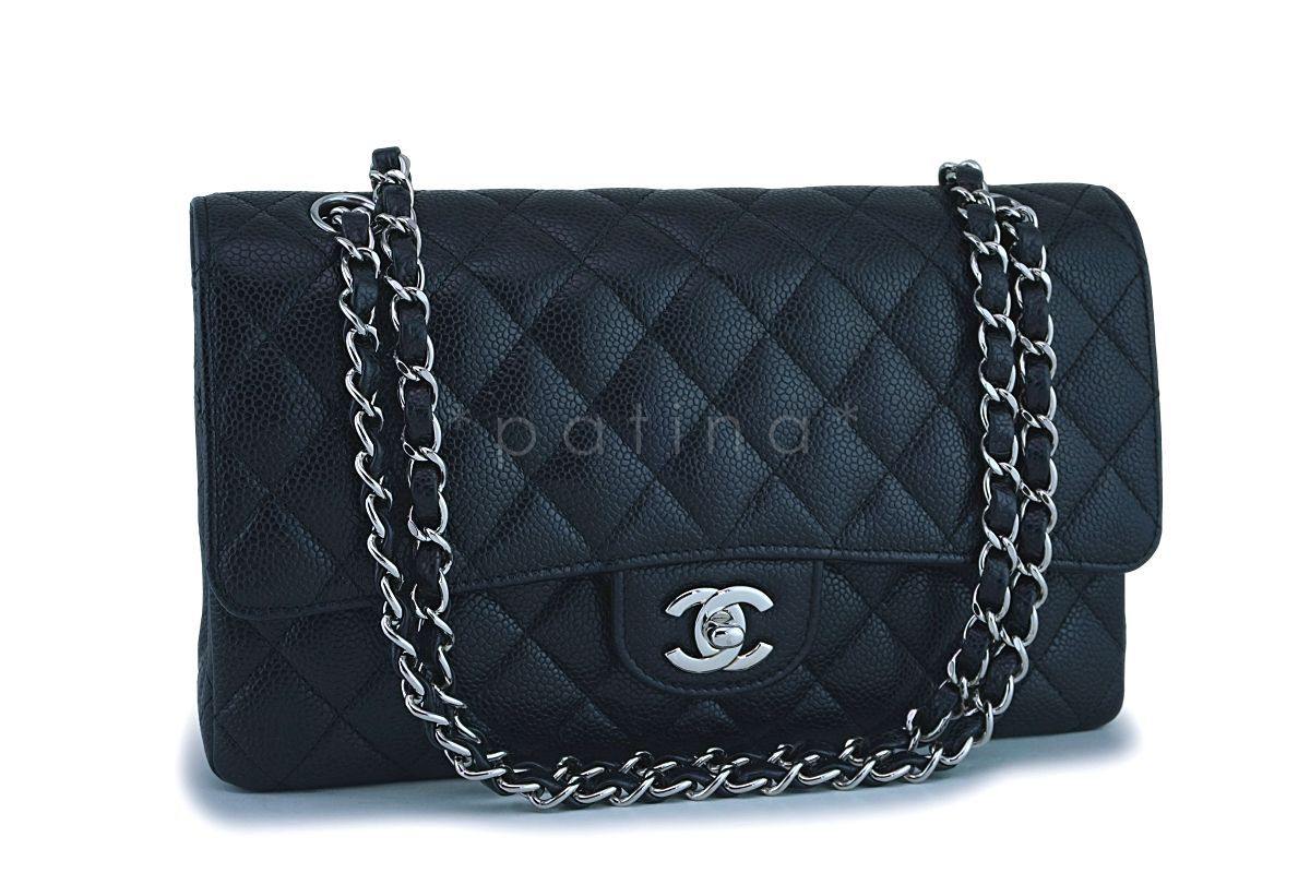 Chanel Black Caviar Medium Classic Double Flap Bag SHW