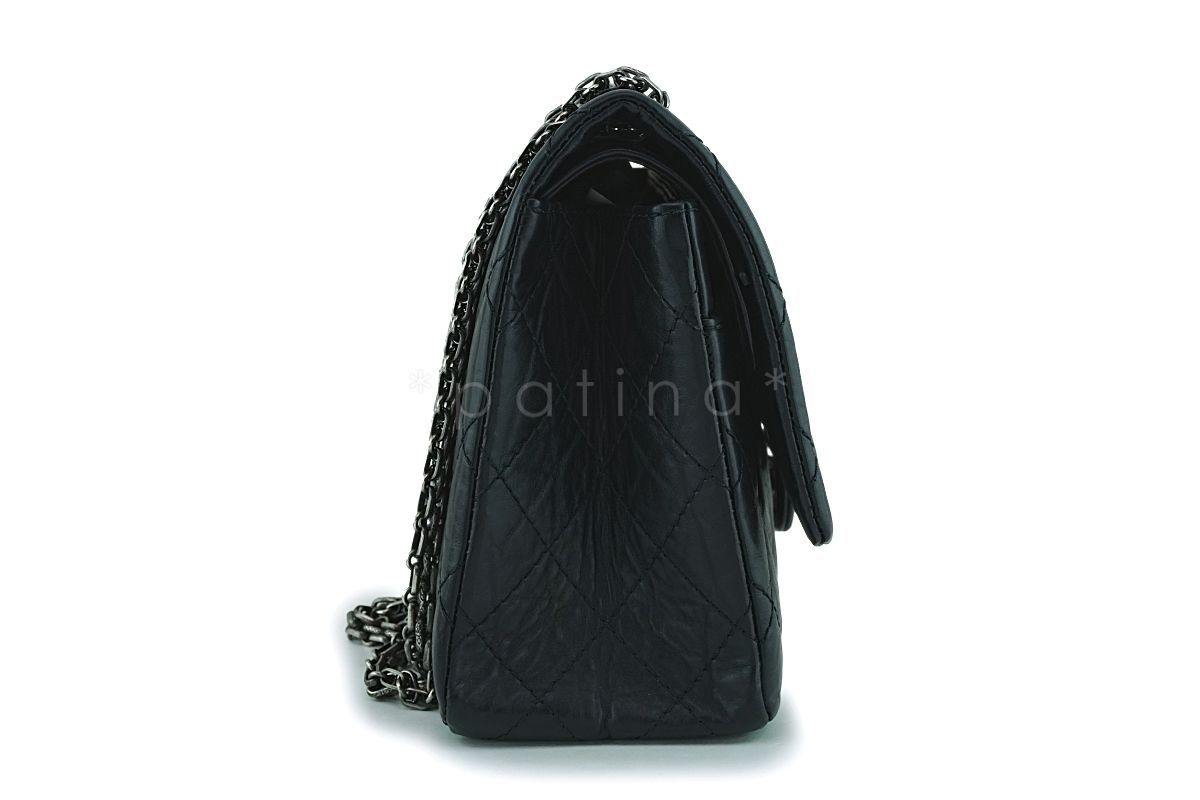 Chanel Black Reissue 2.55 Flap Bag Medium 226 Aged Calfskin RHW