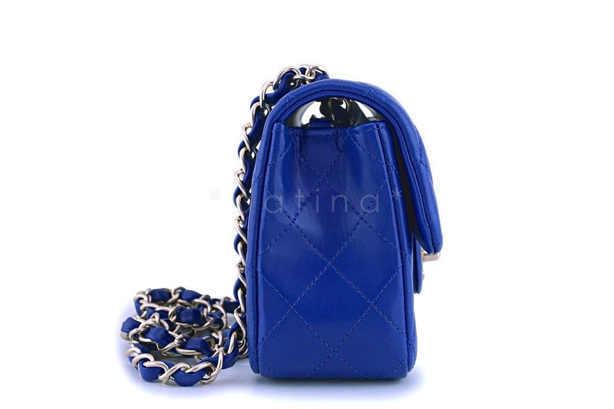 Chanel Royal Blue Roi Lambskin Rectangular Mini Classic Flap Bag GHW