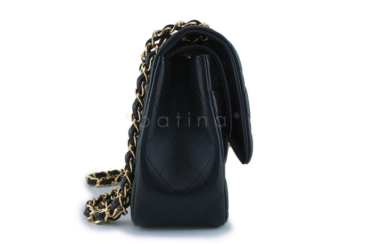 Chanel Black Lambskin Jumbo Classic Double Flap Bag GHW