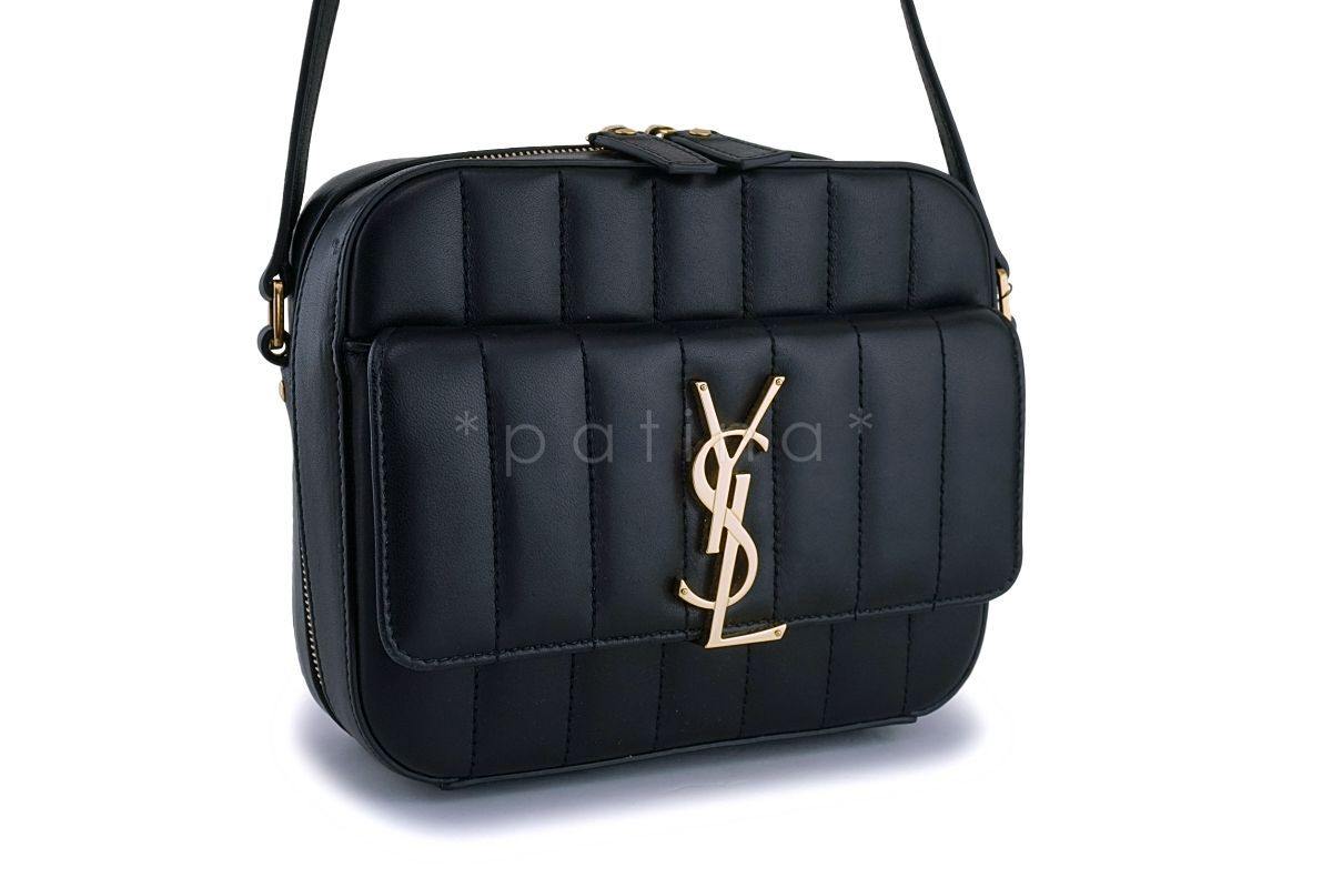 NWT New YSL Saint Laurent Black Vicky Camera Crossbody Bag