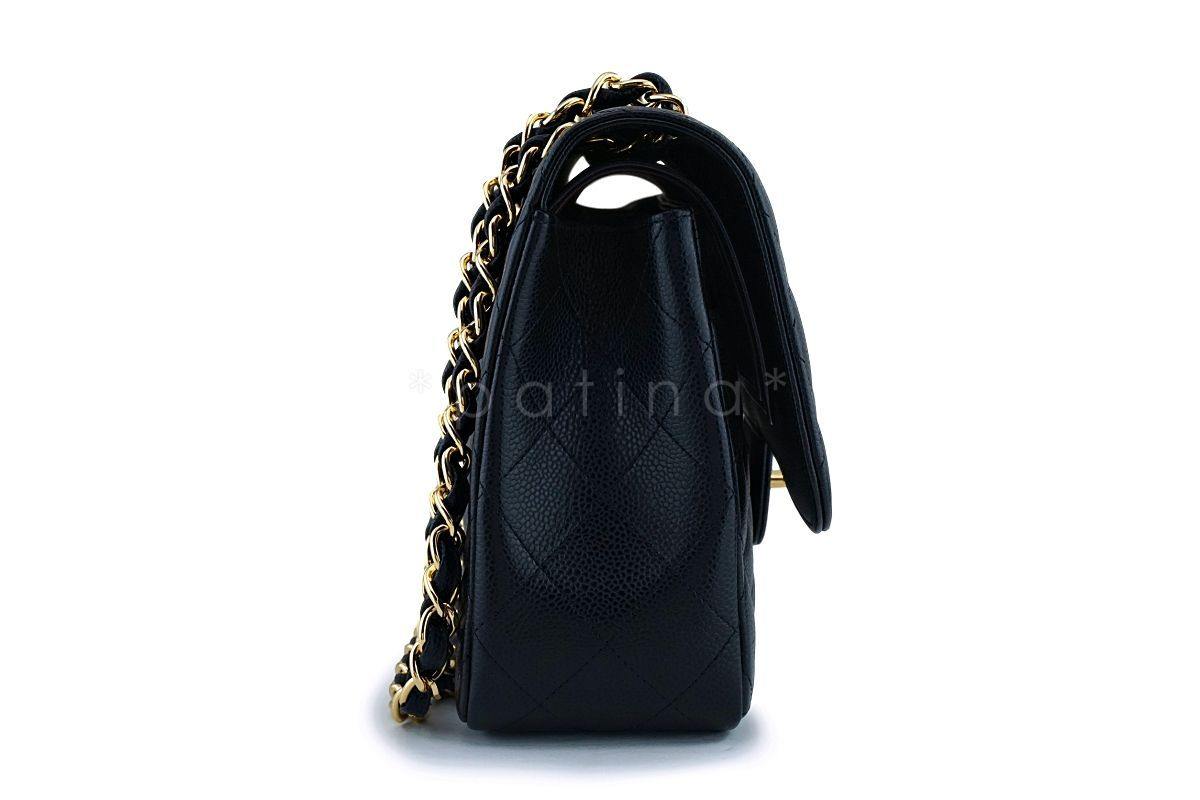 Chanel Black Caviar Jumbo Classic Double Flap Bag GHW