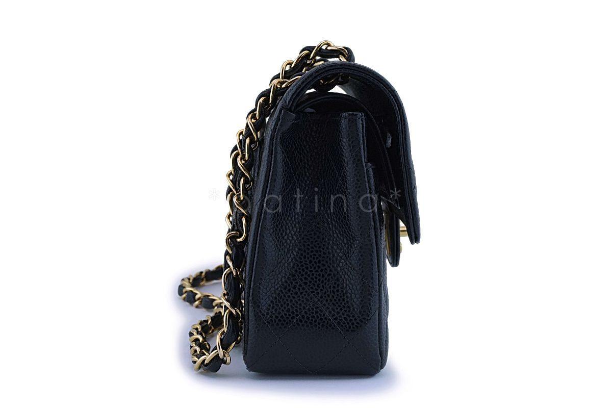 Chanel Black Caviar Small Classic Double Flap Bag 24k GHW