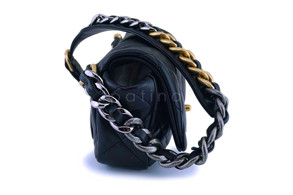 NIB Chanel 20C Black Lambskin Chanel 19 Fanny Pack Belt Bag Limited
