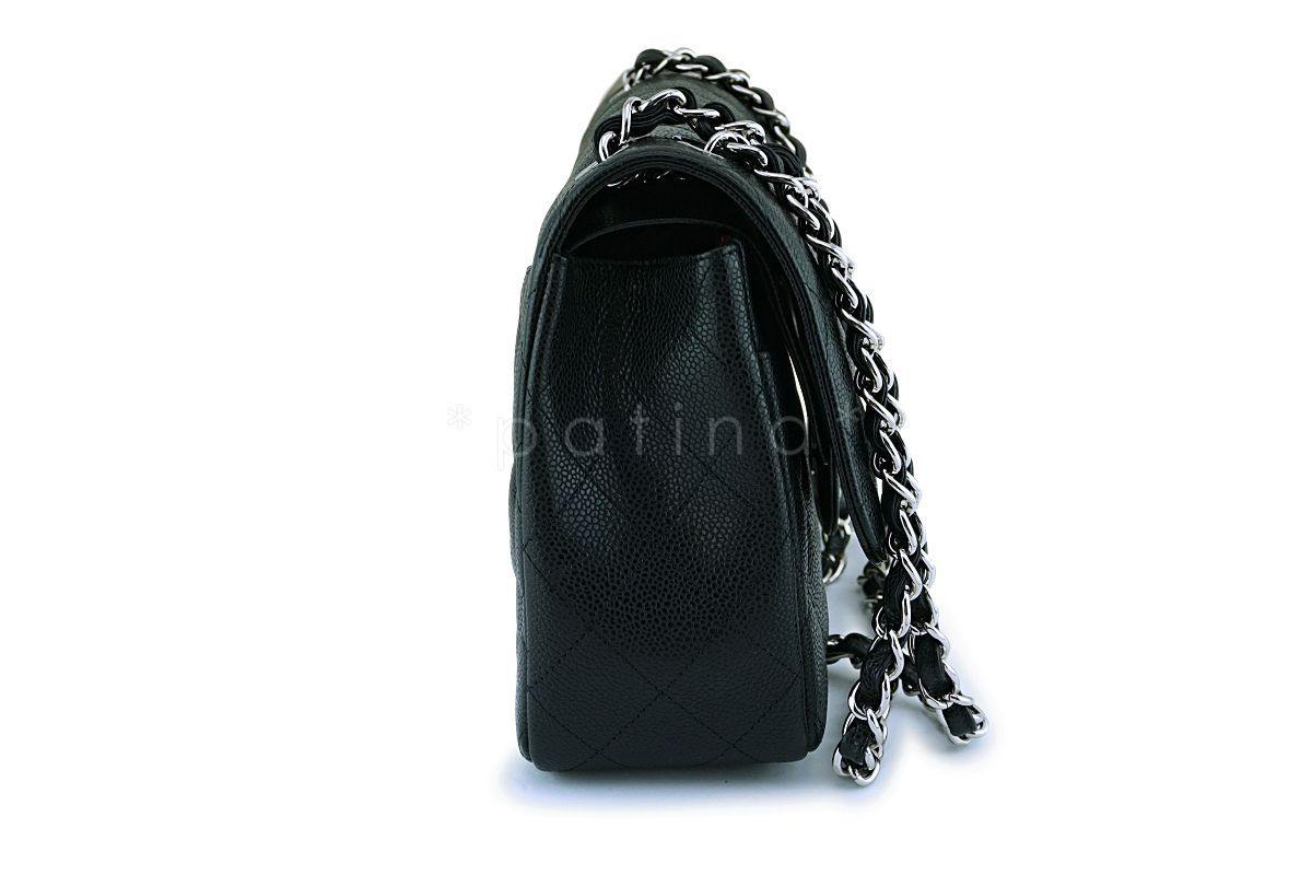 Chanel Black Caviar Jumbo Classic Double Flap Bag SHW
