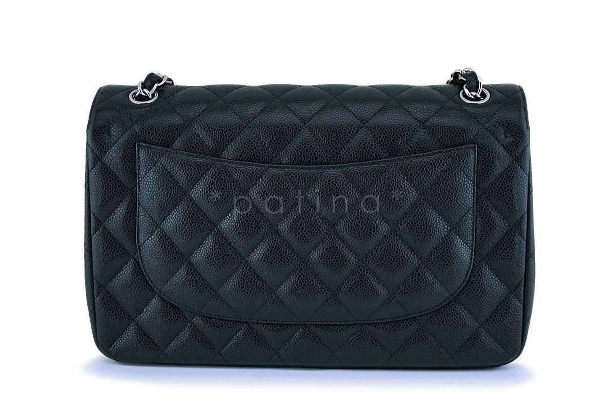 Chanel Black Caviar Jumbo Classic Double Flap Bag SHW