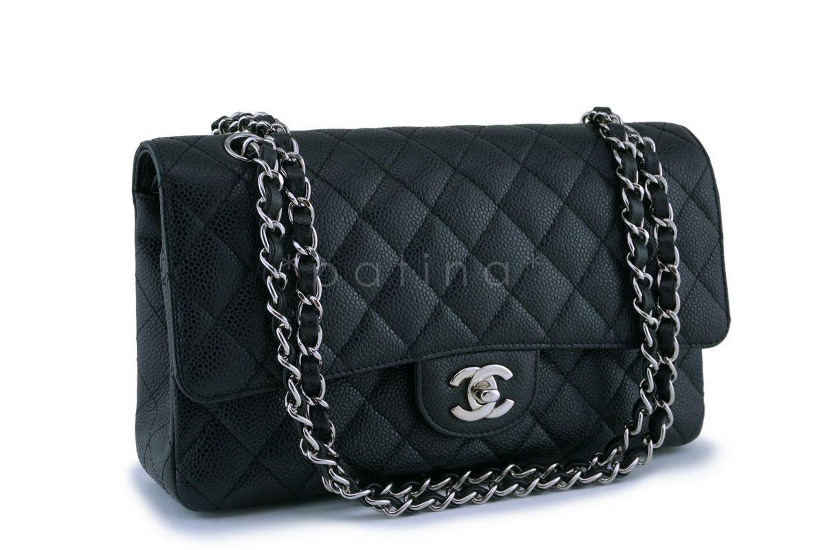 Chanel Black Caviar Medium Classic Double Flap Bag SHW