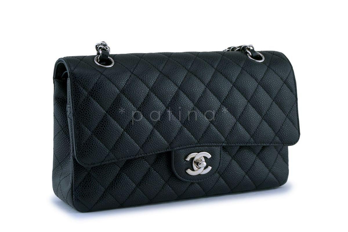 Chanel Black Caviar Medium Classic Double Flap Bag SHW
