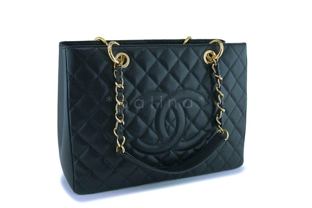 Chanel Black Caviar Grand Shopper Tote GST Bag GHW