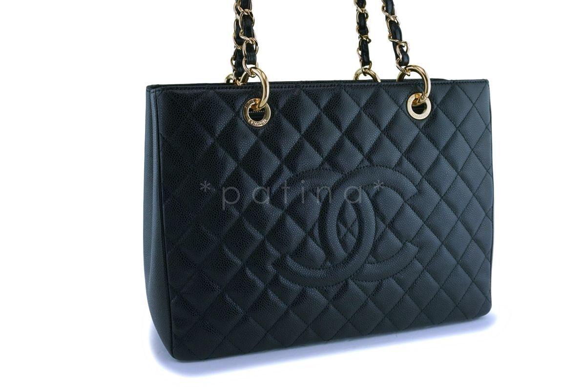 Chanel Black Caviar Grand Shopper Tote GST Bag GHW