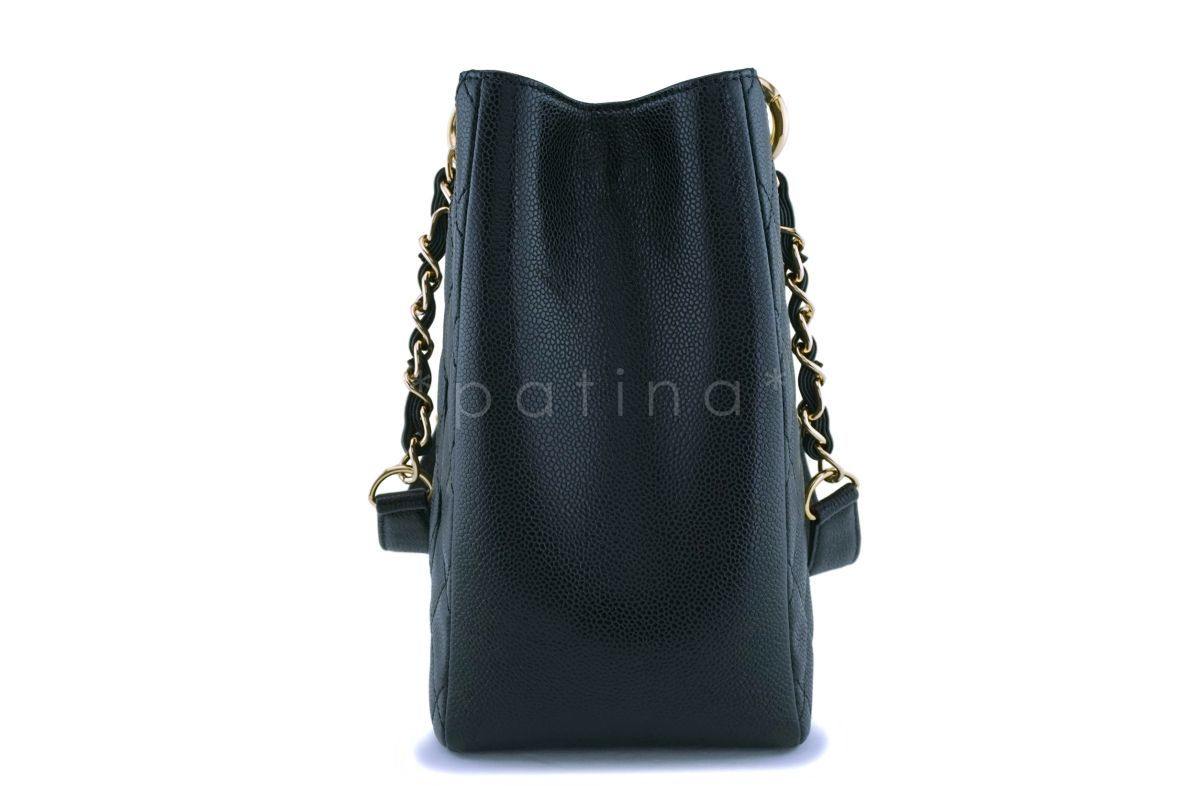 Chanel Black Caviar Grand Shopper Tote GST Bag GHW