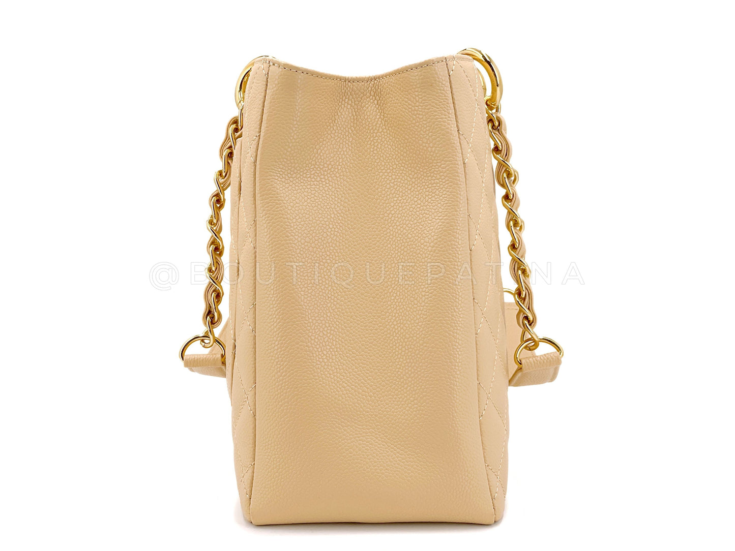 Pristine Chanel Beige Caviar Grand Shopper Tote GST Bag GHW