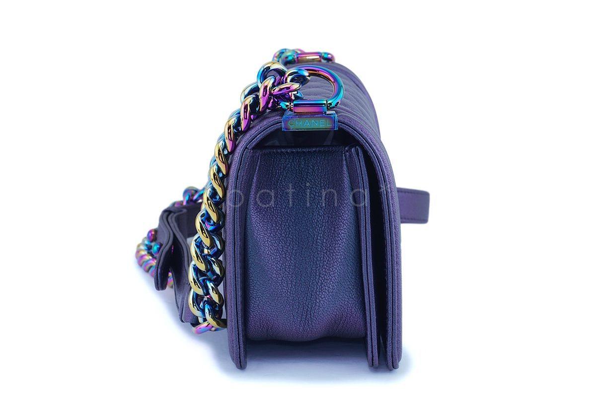 Chanel Iridescent Purple Mermaid Iridescent Small Boy Flap Bag Rainbow