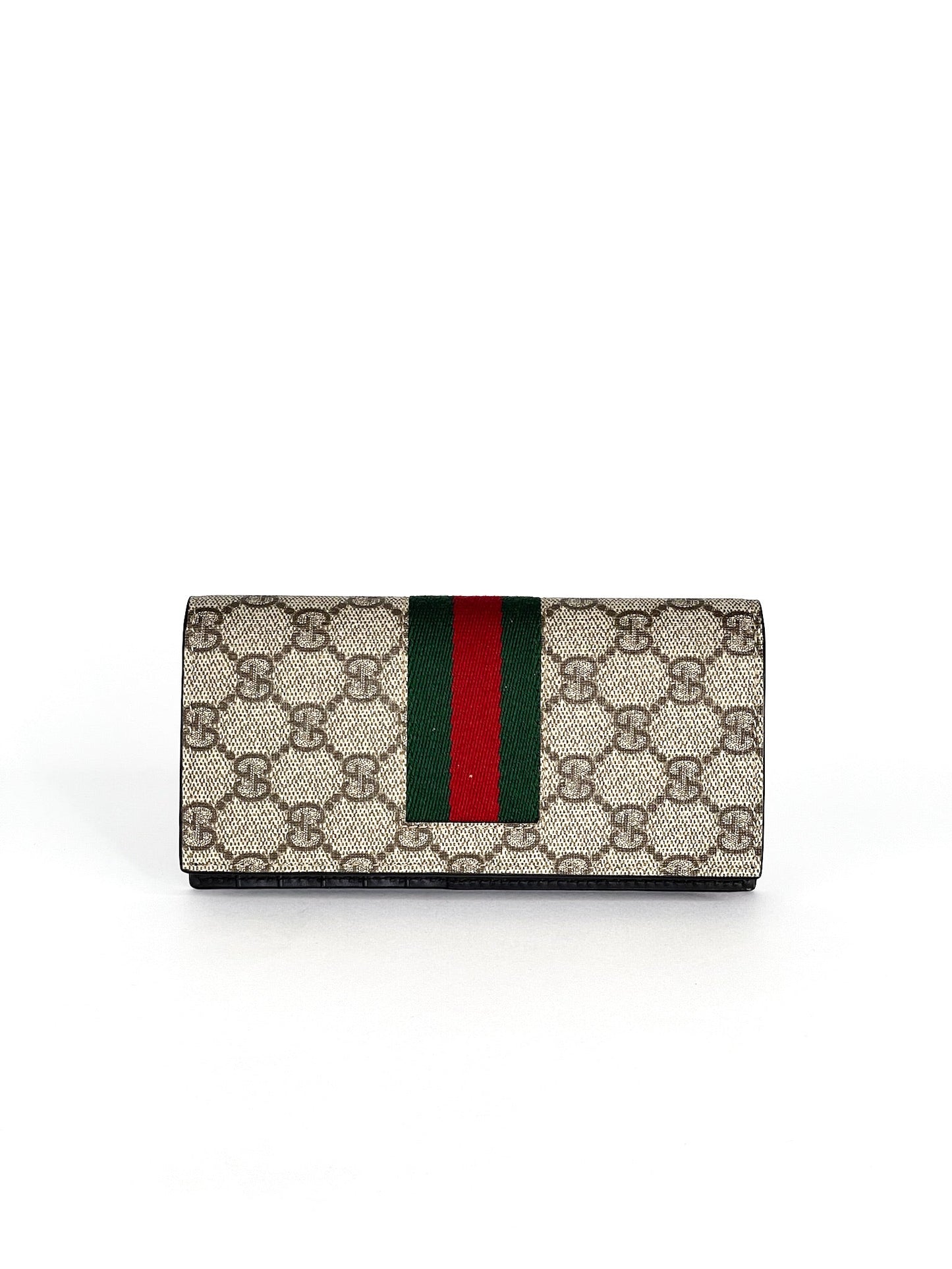 Gucci CI GG Supreme Monogram Selleria Calfskin Continental Wallet