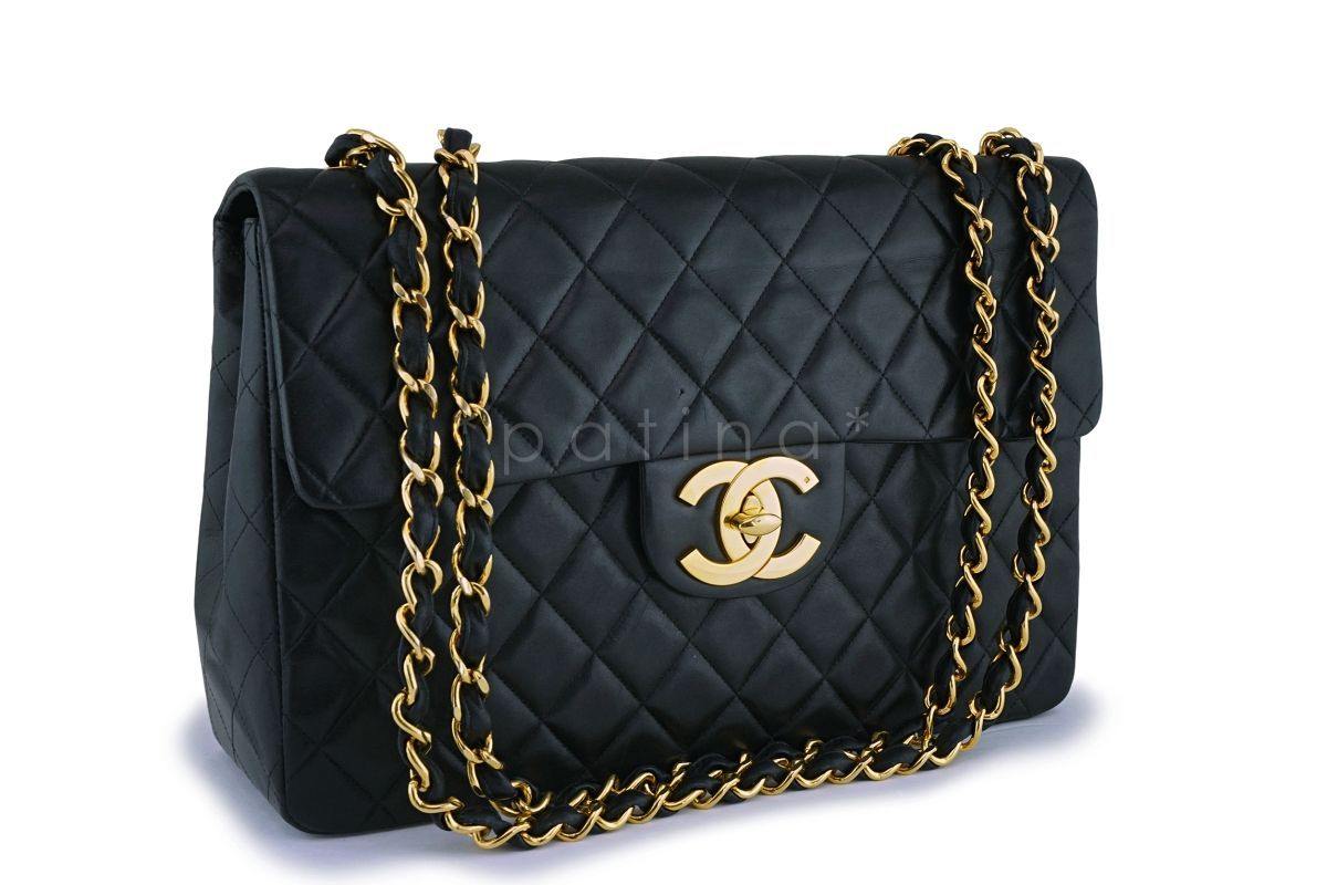 Chanel Vintage Maxi Classic Flap Bag "Jumbo XL" 24k GHW