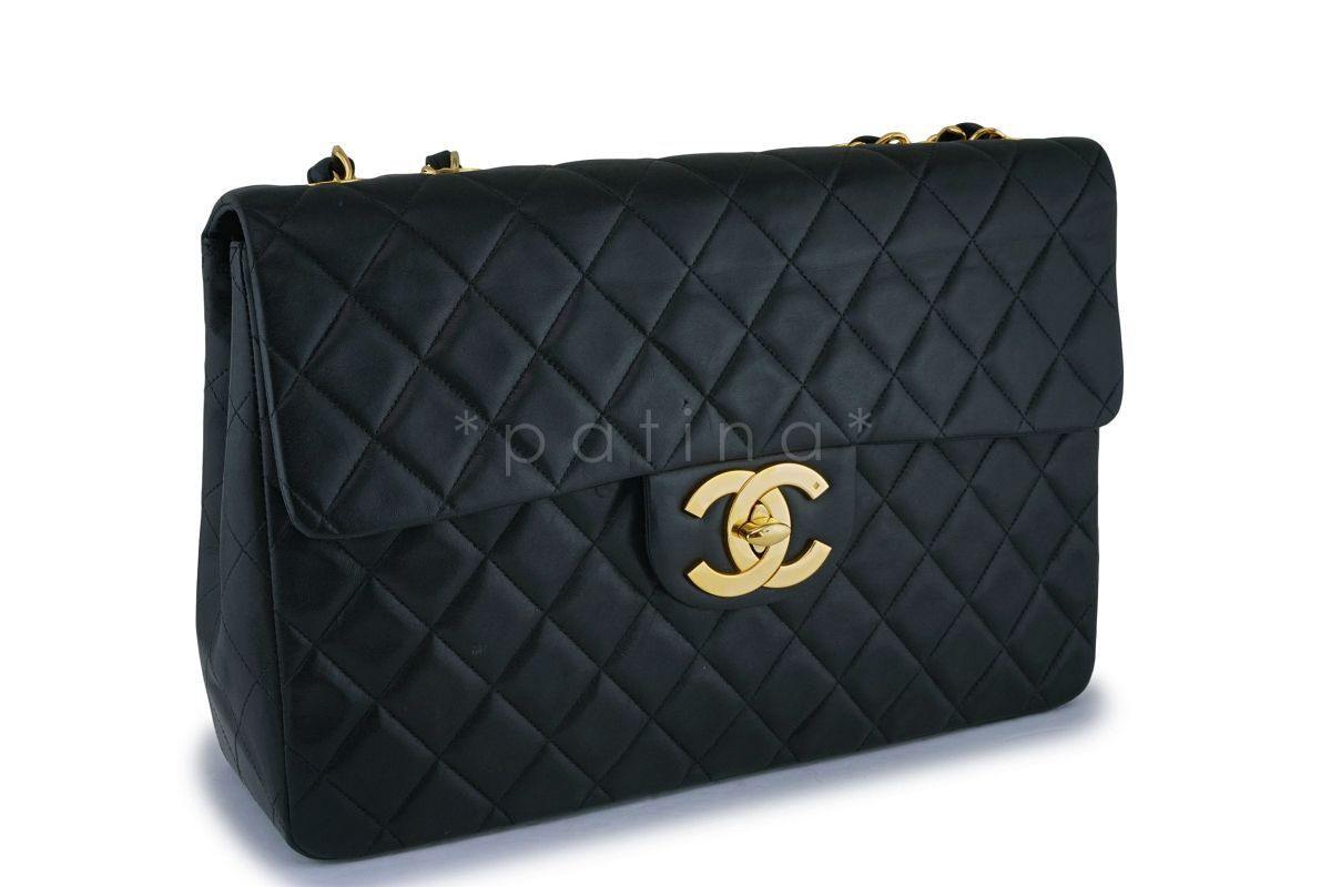 Chanel Vintage Maxi Classic Flap Bag "Jumbo XL" 24k GHW