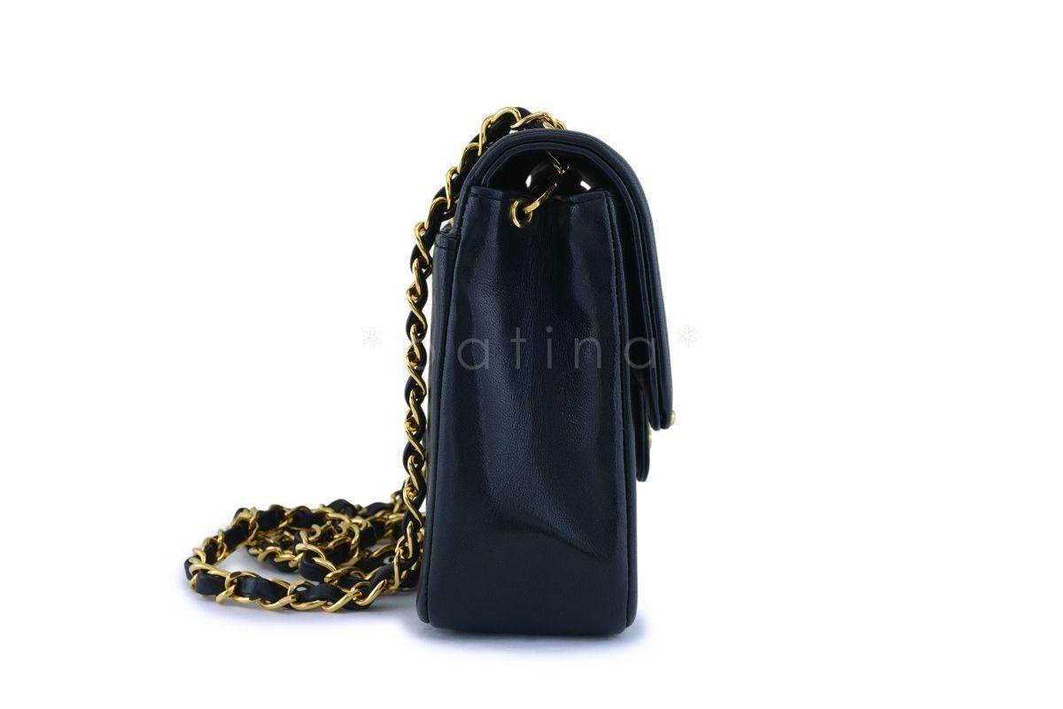 Chanel Vintage Black Lambskin Small Mademoiselle Classic Flap Bag 24k GHW