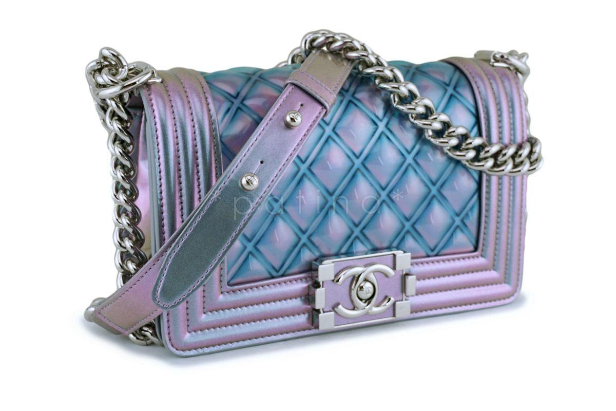 Chanel Iridescent Purple Mermaid Small Water Boy Flap Bag
