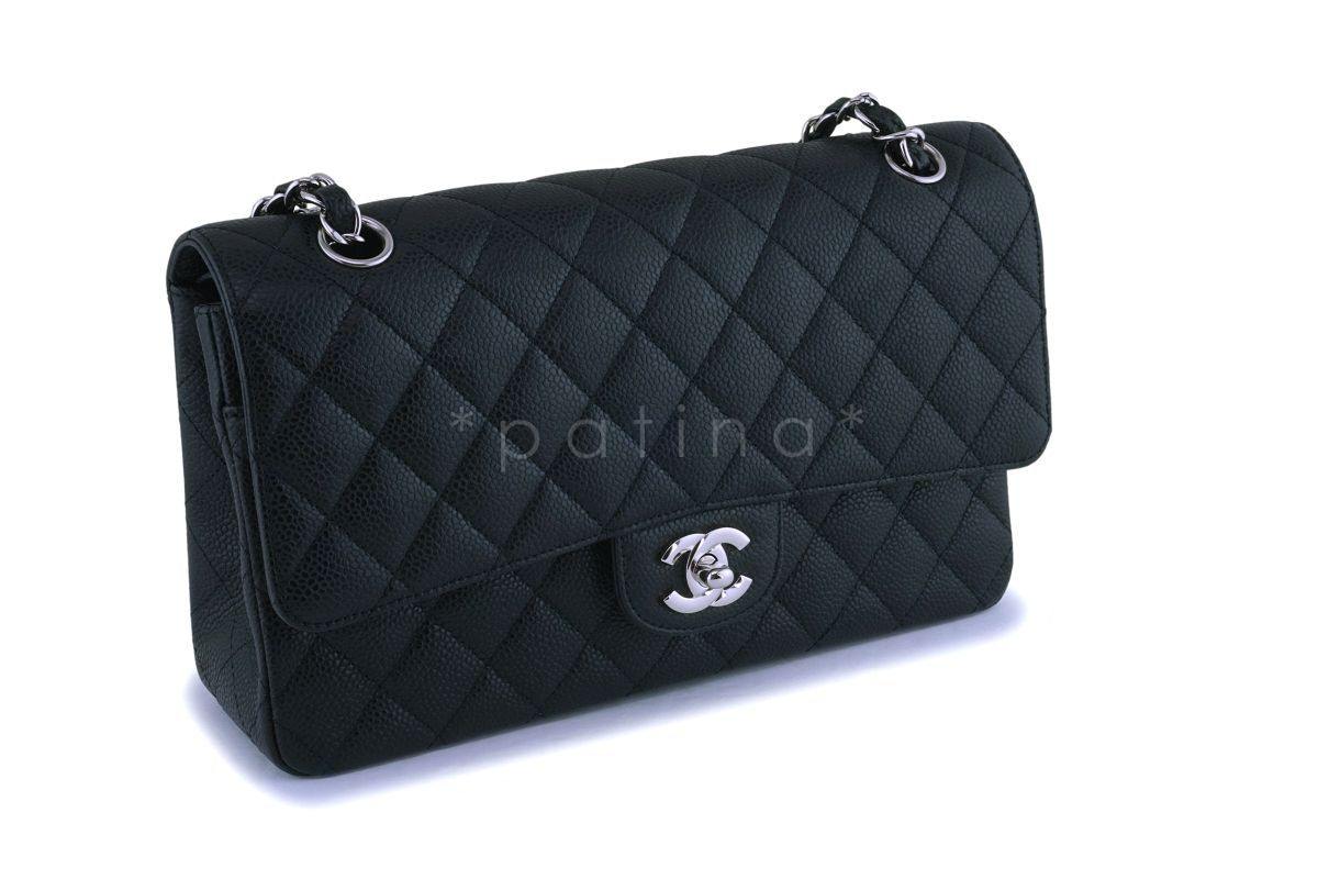Chanel Black Caviar Medium Classic Double Flap Bag SHW