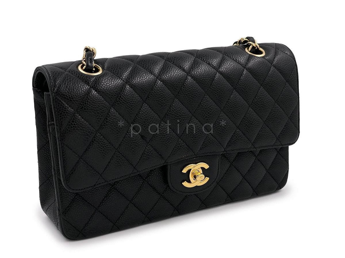 Chanel Vintage Black Caviar Medium Classic Double Flap Bag 24k GHW