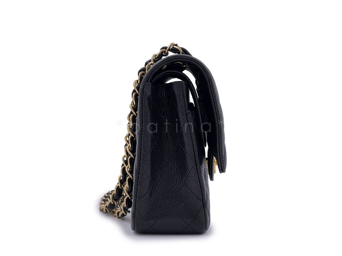 Chanel Vintage Black Caviar Medium Classic Double Flap Bag 24k GHW