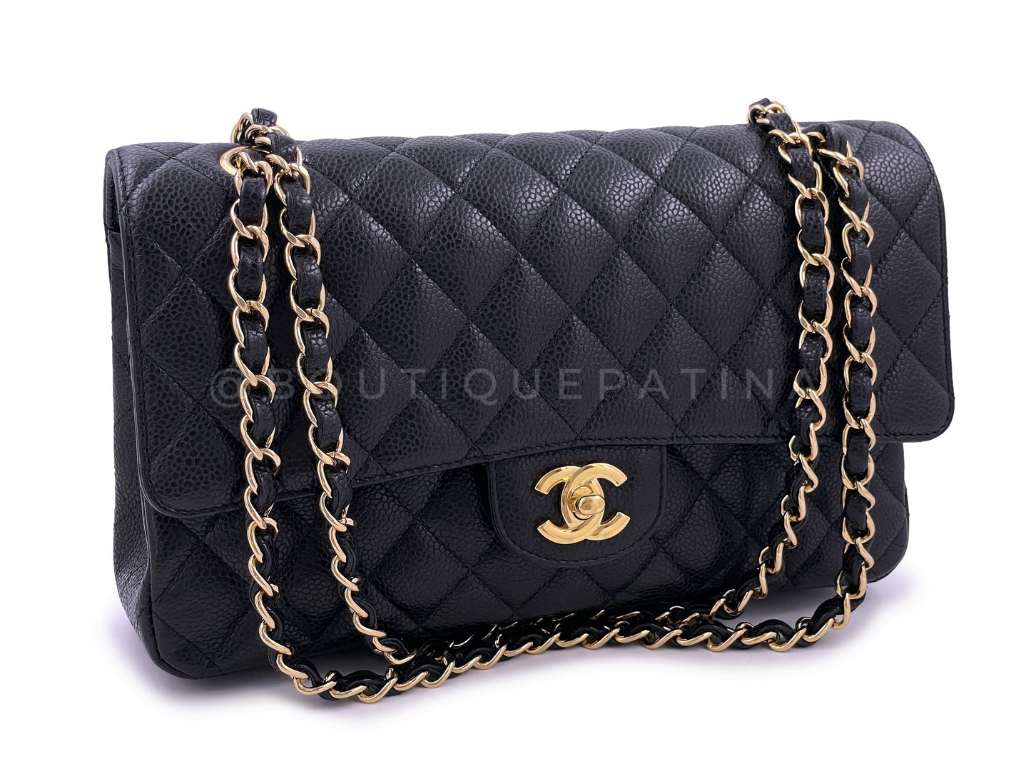Chanel 2010 Black Caviar Medium Classic Double Flap Bag GHW