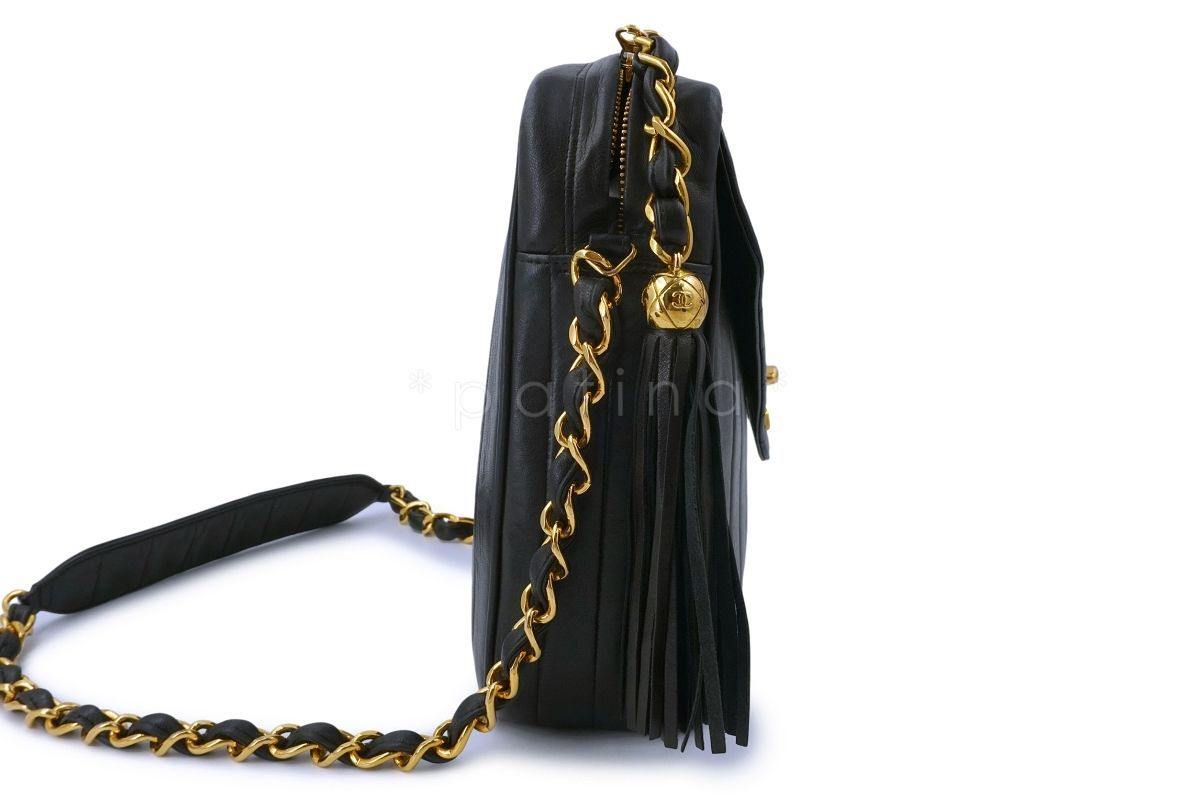 Chanel Vintage Black Mademoiselle Jumbo XL Camera Flap Bag 24k GHW