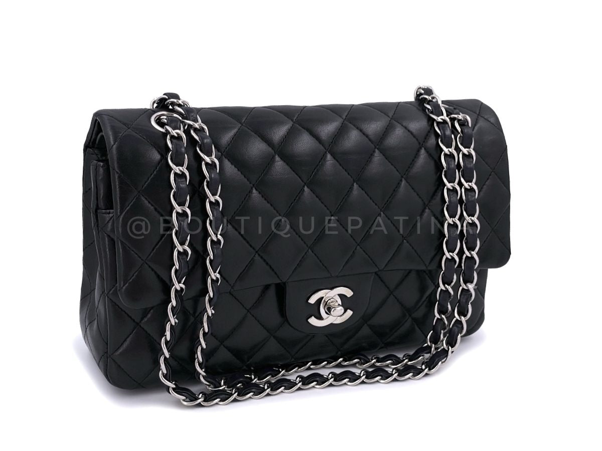 Chanel Black Medium Classic Double Flap Bag SHW Lambskin