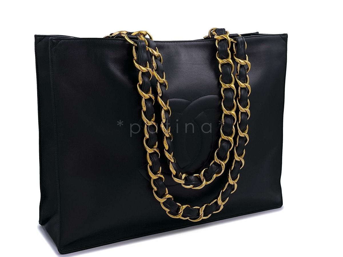 Chanel Vintage Chunky Chain Timeless Tote Bag 24k GHW