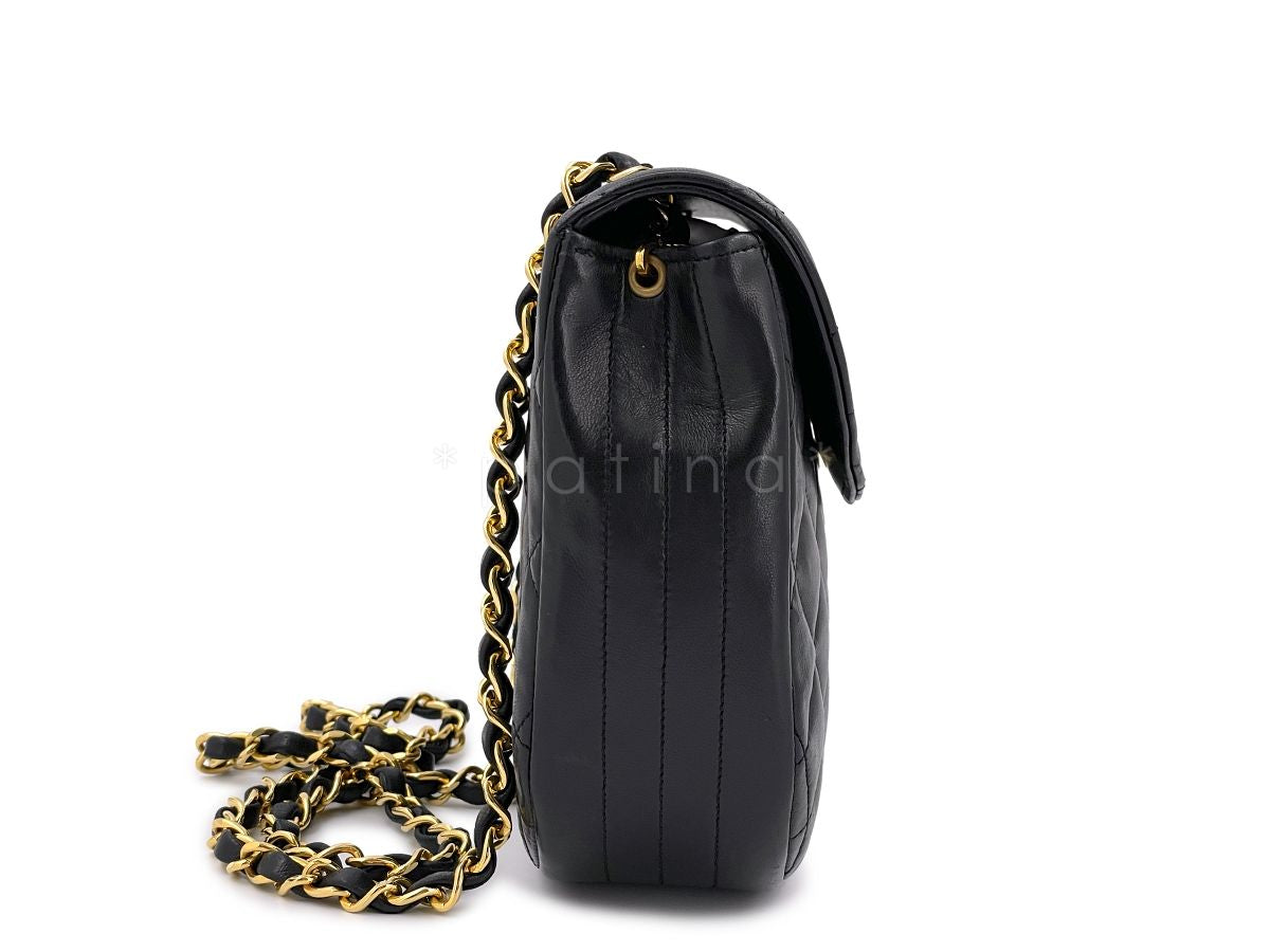Chanel Vintage Black Round Mini Flap Bag with Oversized CC 24k GHW HWA