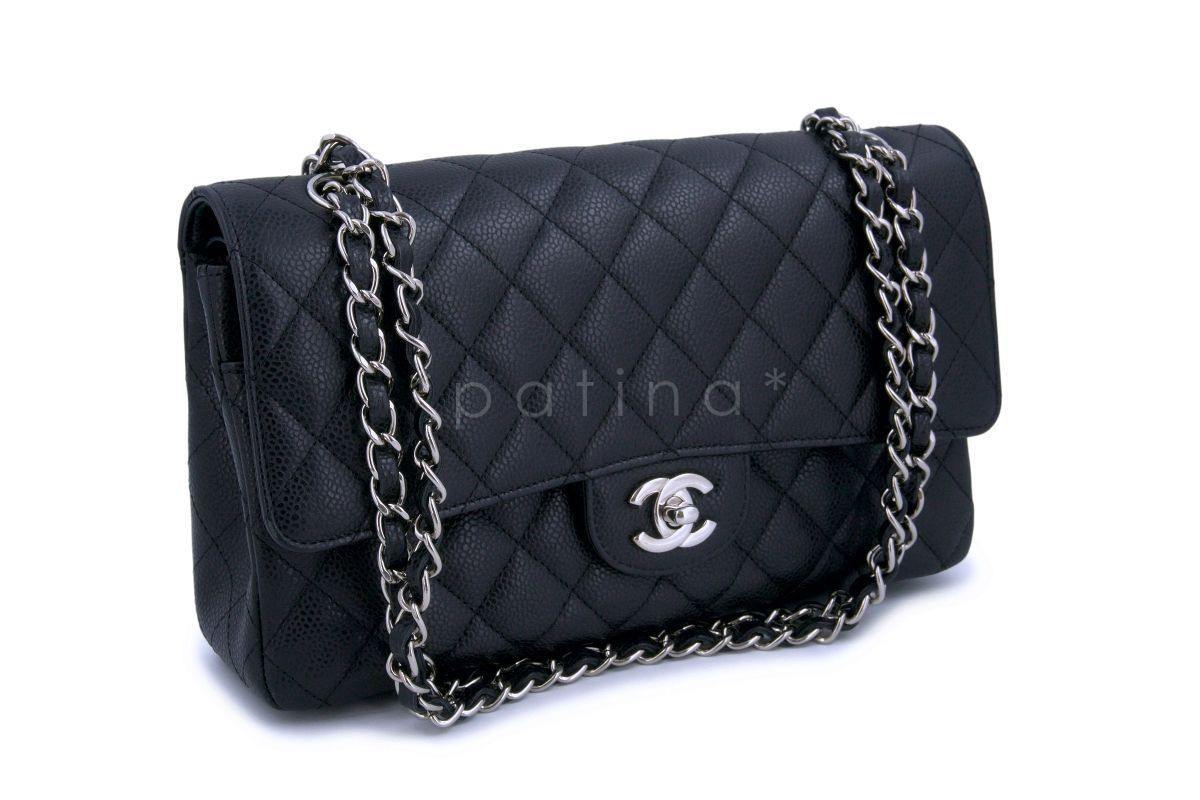 Chanel Black Caviar Medium Classic Double Flap Bag SHW