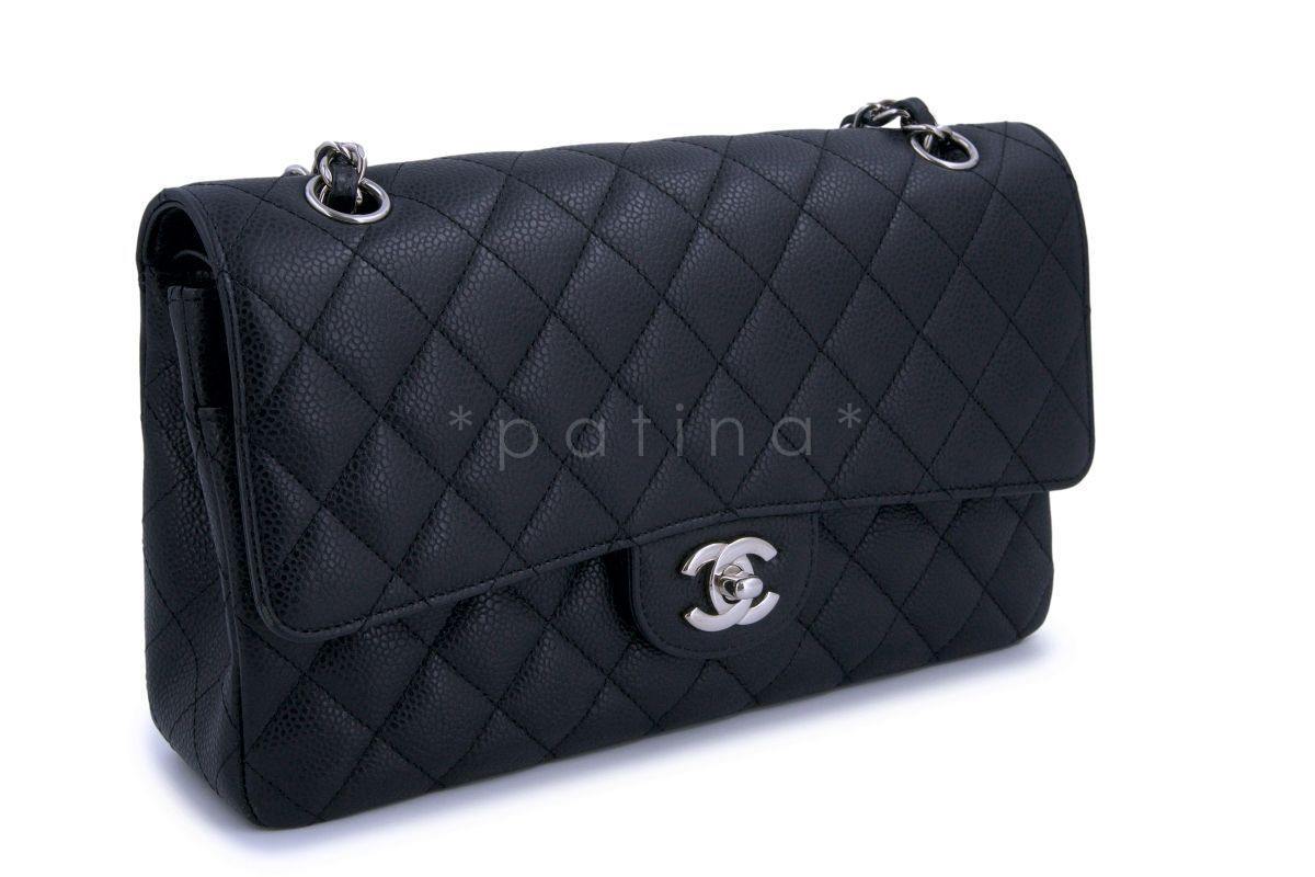 Chanel Black Caviar Medium Classic Double Flap Bag SHW