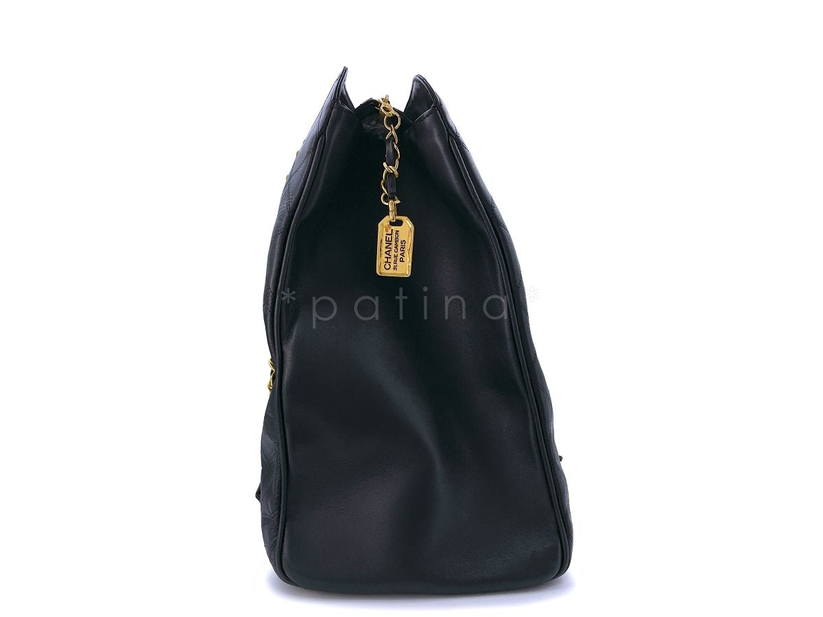 Chanel Vintage Black Supermodel Weekender XXL Tote Bag 24k GHW