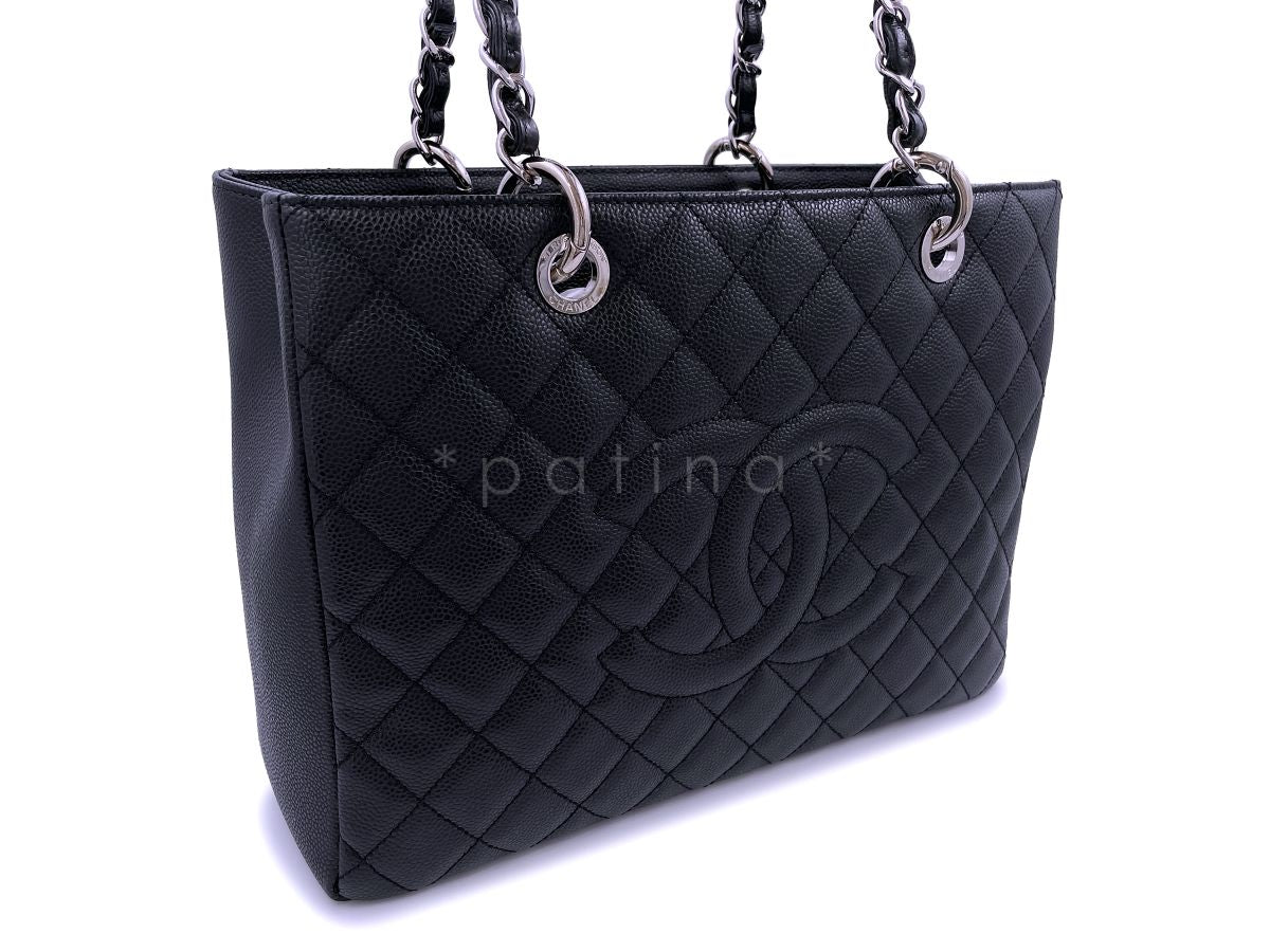 Chanel Black Caviar Grand Shopper Tote GST Bag SHW