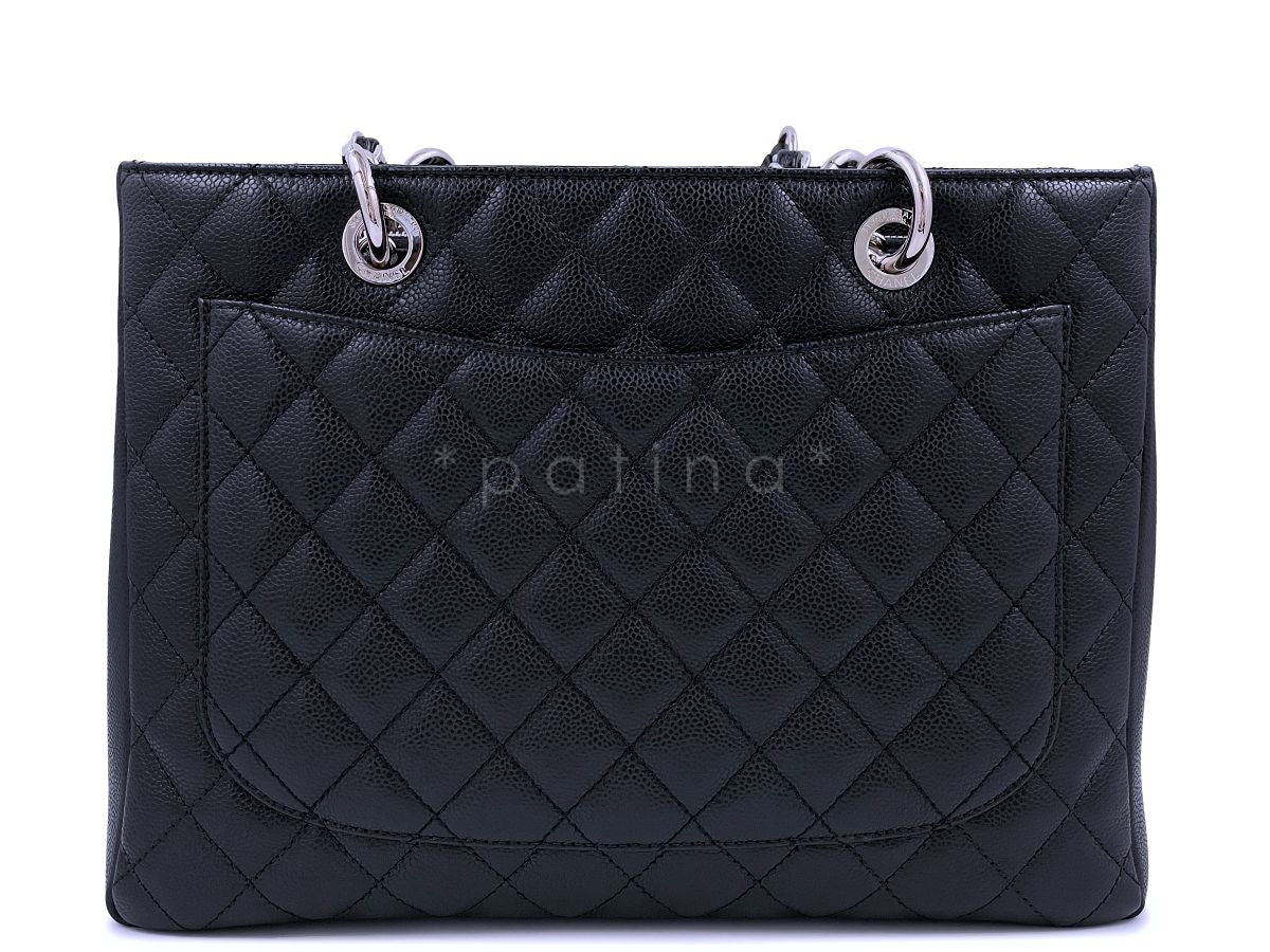 Chanel Black Caviar Grand Shopper Tote GST Bag SHW